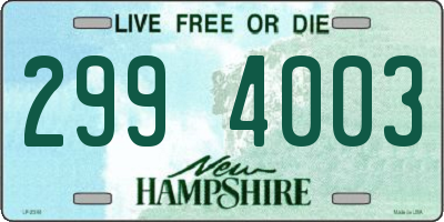 NH license plate 2994003