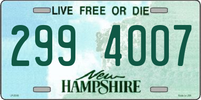 NH license plate 2994007
