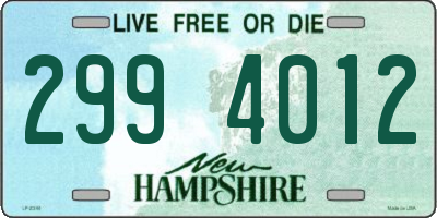 NH license plate 2994012