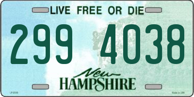 NH license plate 2994038