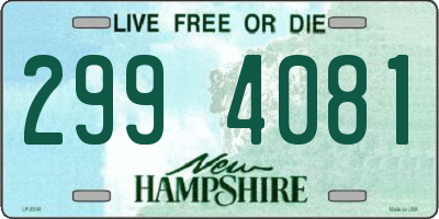 NH license plate 2994081