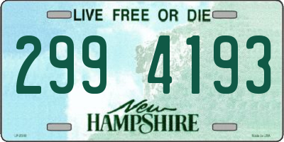 NH license plate 2994193