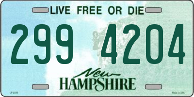 NH license plate 2994204