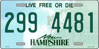 NH license plate 2994481