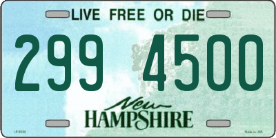 NH license plate 2994500