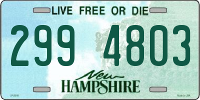 NH license plate 2994803