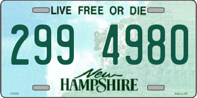 NH license plate 2994980