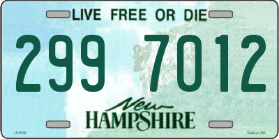 NH license plate 2997012