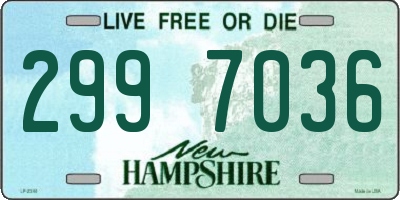 NH license plate 2997036