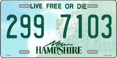 NH license plate 2997103