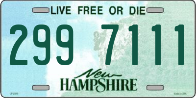 NH license plate 2997111