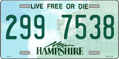 NH license plate 2997538