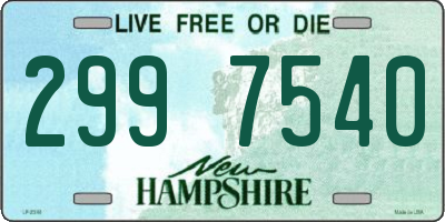 NH license plate 2997540