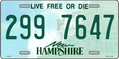 NH license plate 2997647