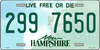 NH license plate 2997650