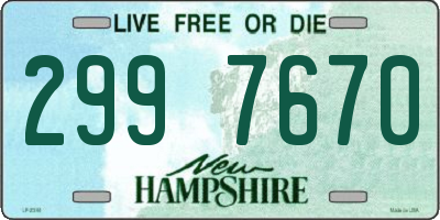 NH license plate 2997670