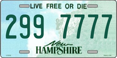 NH license plate 2997777