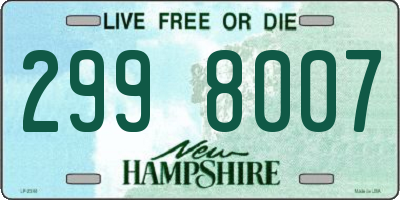 NH license plate 2998007