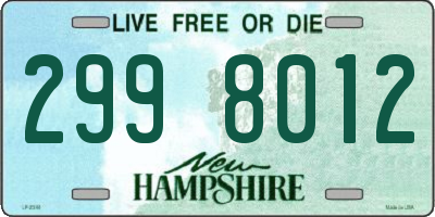 NH license plate 2998012