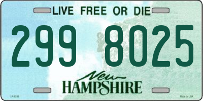 NH license plate 2998025
