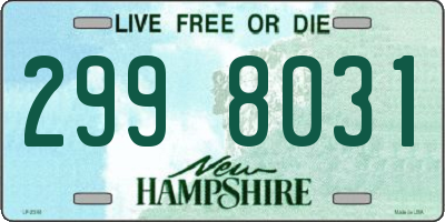 NH license plate 2998031