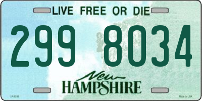NH license plate 2998034