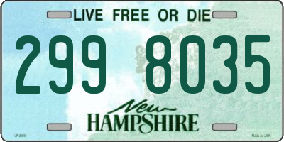 NH license plate 2998035