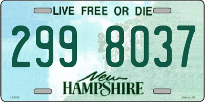 NH license plate 2998037
