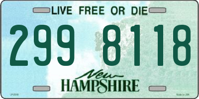 NH license plate 2998118