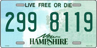 NH license plate 2998119