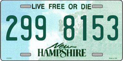 NH license plate 2998153