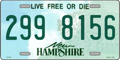 NH license plate 2998156