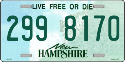 NH license plate 2998170
