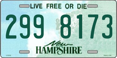 NH license plate 2998173