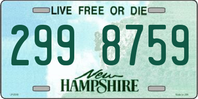 NH license plate 2998759