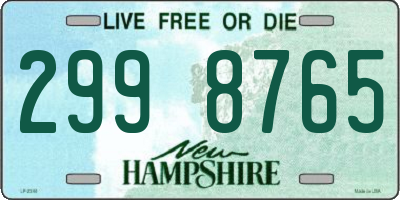 NH license plate 2998765