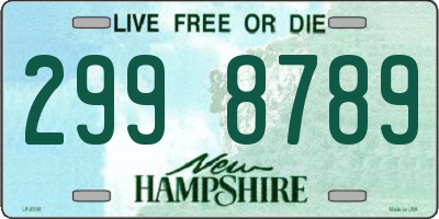 NH license plate 2998789