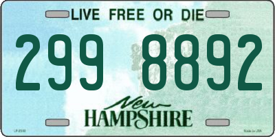 NH license plate 2998892