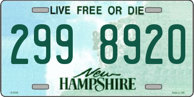 NH license plate 2998920