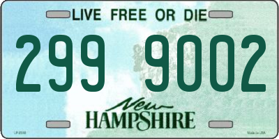 NH license plate 2999002