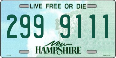 NH license plate 2999111