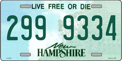 NH license plate 2999334