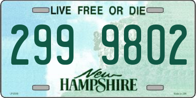NH license plate 2999802