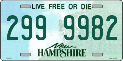NH license plate 2999982