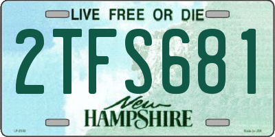 NH license plate 2TFS681