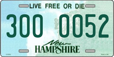 NH license plate 3000052