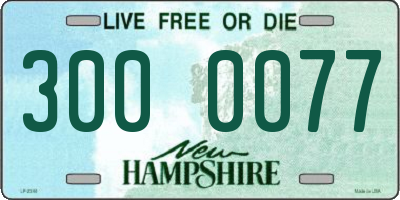 NH license plate 3000077