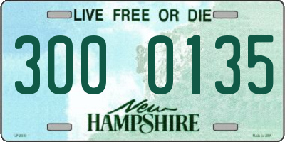 NH license plate 3000135