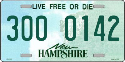 NH license plate 3000142