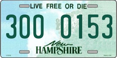 NH license plate 3000153